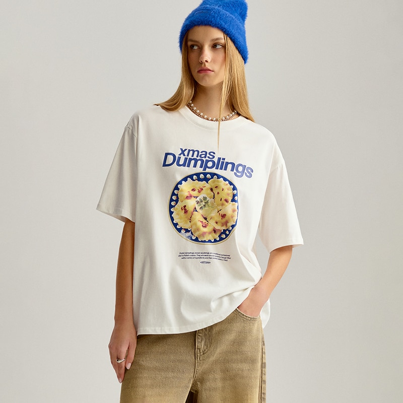 Oversize Тениска Xmas Dumplings - House