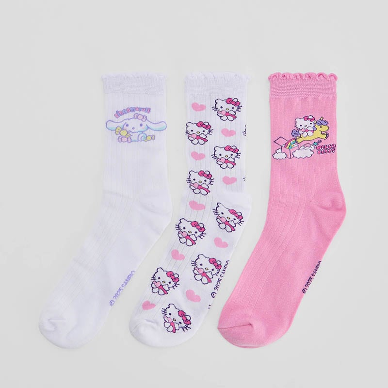 Дълги Чорапи 3 Чифта Hello Kitty Cinnamoroll - House