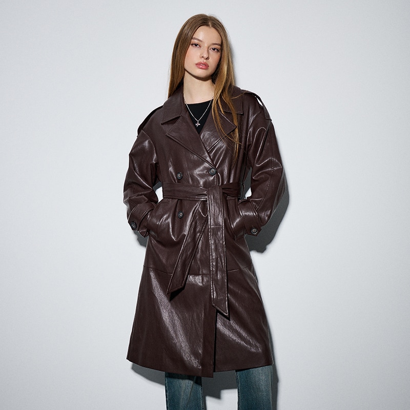 Палто От Изкуствена Кожа - House