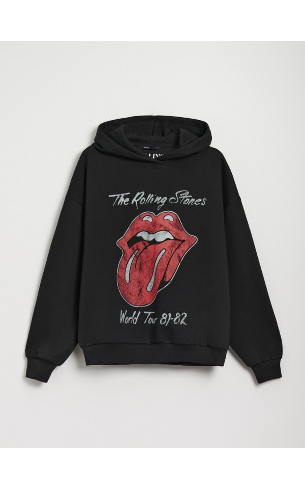 Sudadera oversize con capucha The Rolling Stones Color negro HOUSE 4042U 99X