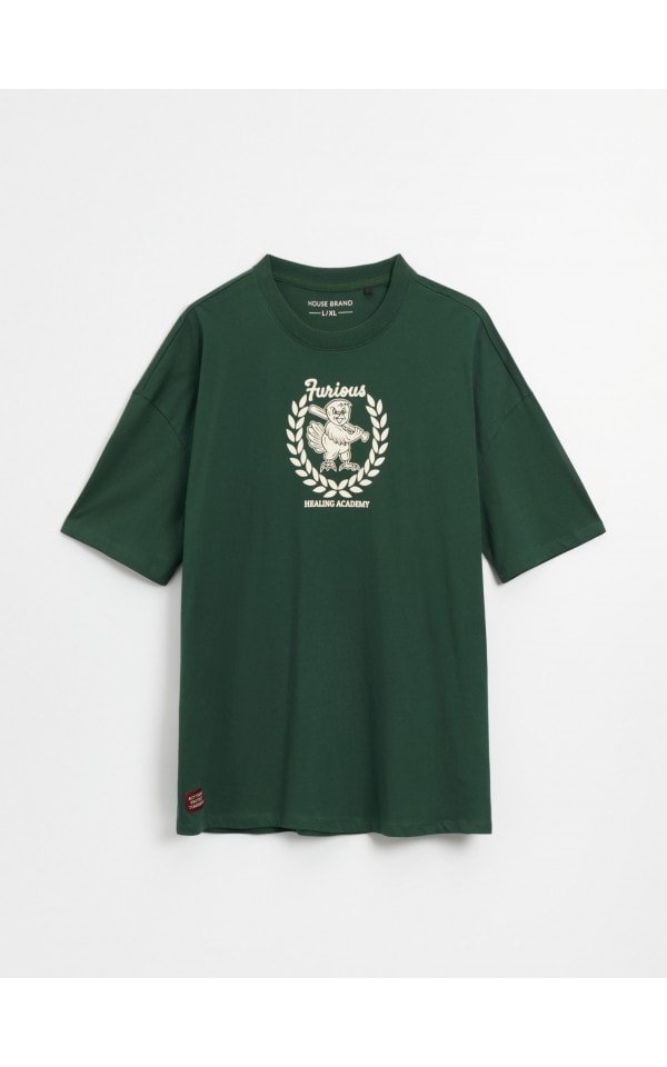 MAGLIETTA CON GRAFICHE EFFETTO SLAVATO - Azzurro Lavato | ZARA Italia