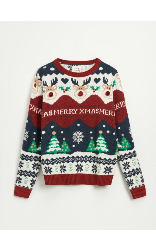 Maglione natalizio con renna Colore multicolore HOUSE 9723O MLC