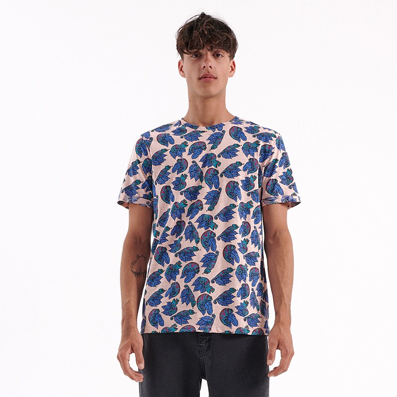 House - tricou cu imprimeu integral - roz