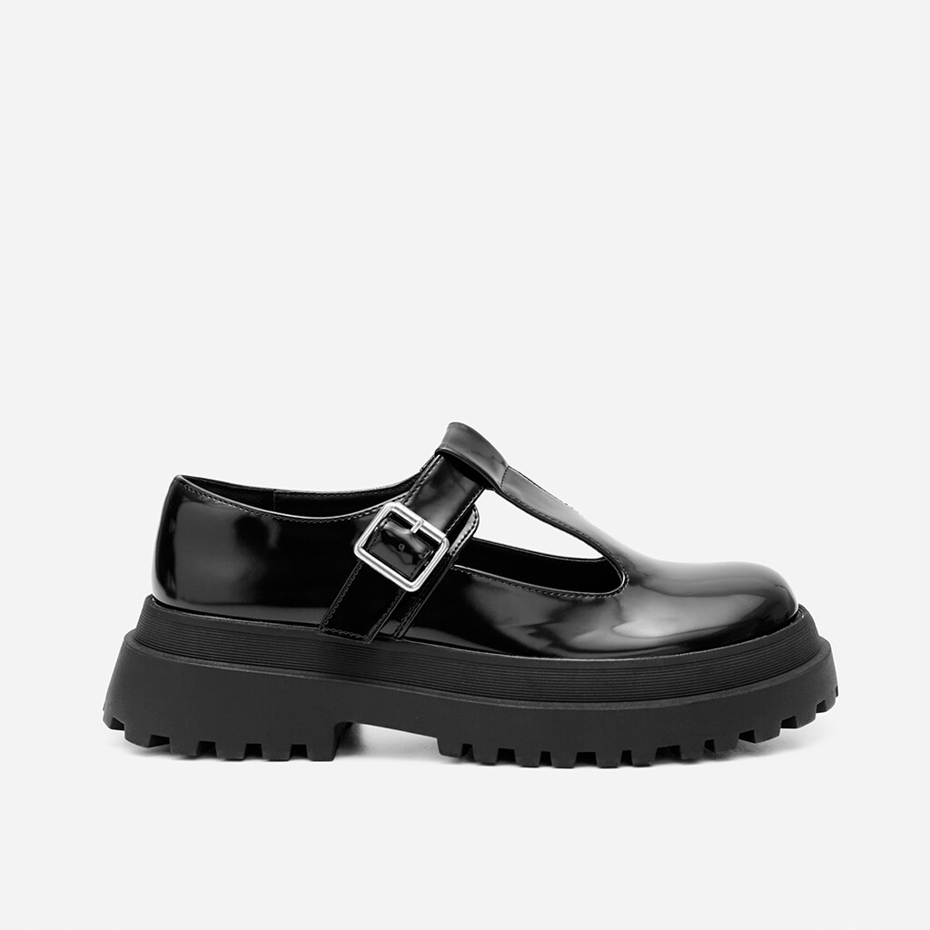 House - pantofi derby lăcuiți - negru