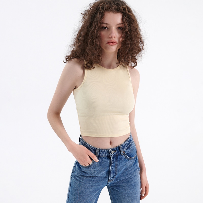 House - top scurt basic - ivory