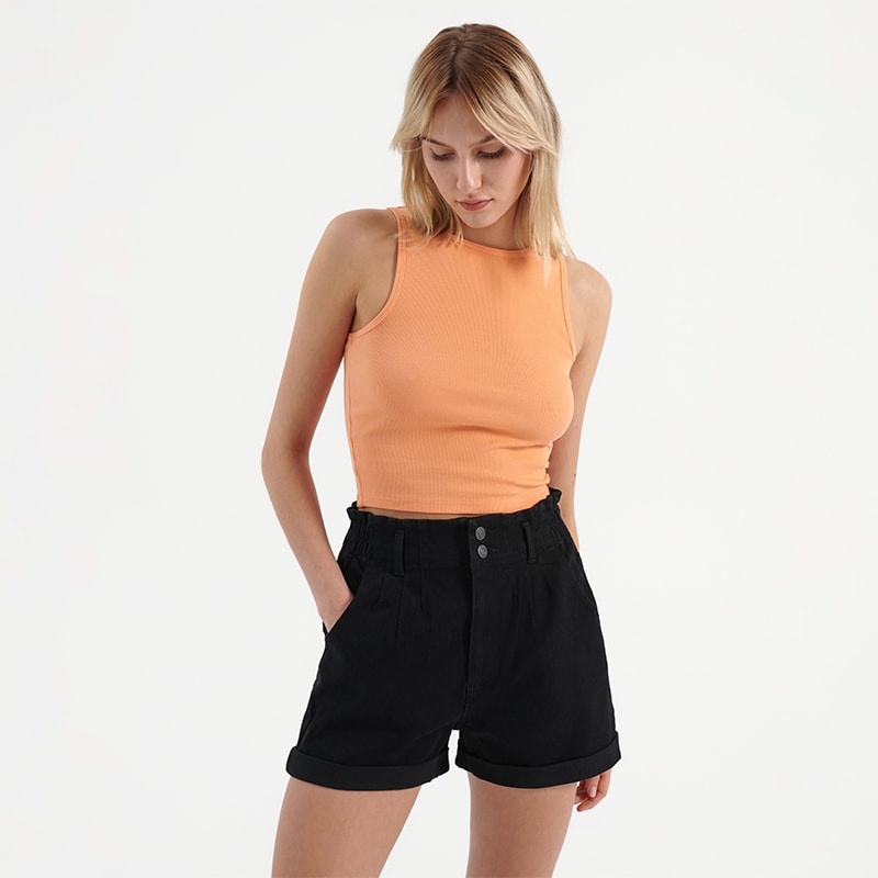 House - top scurt basic - oranj
