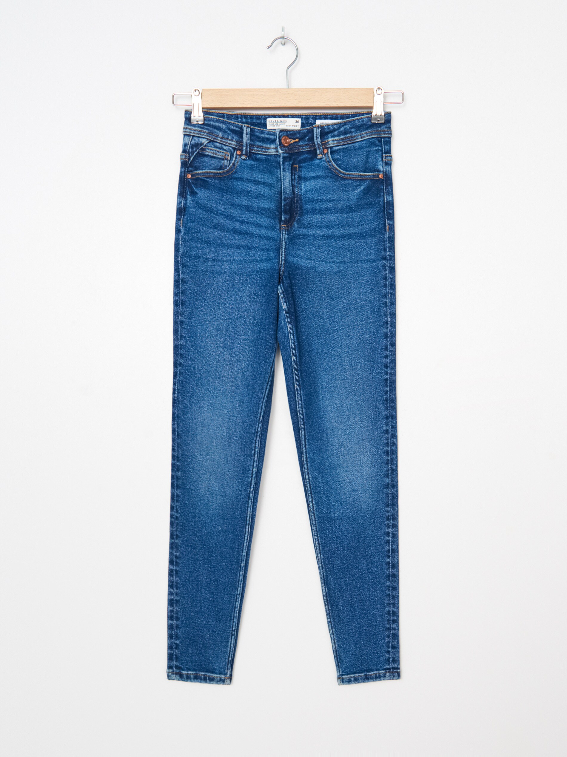 Džínsy skinny fit s vysokým pásom