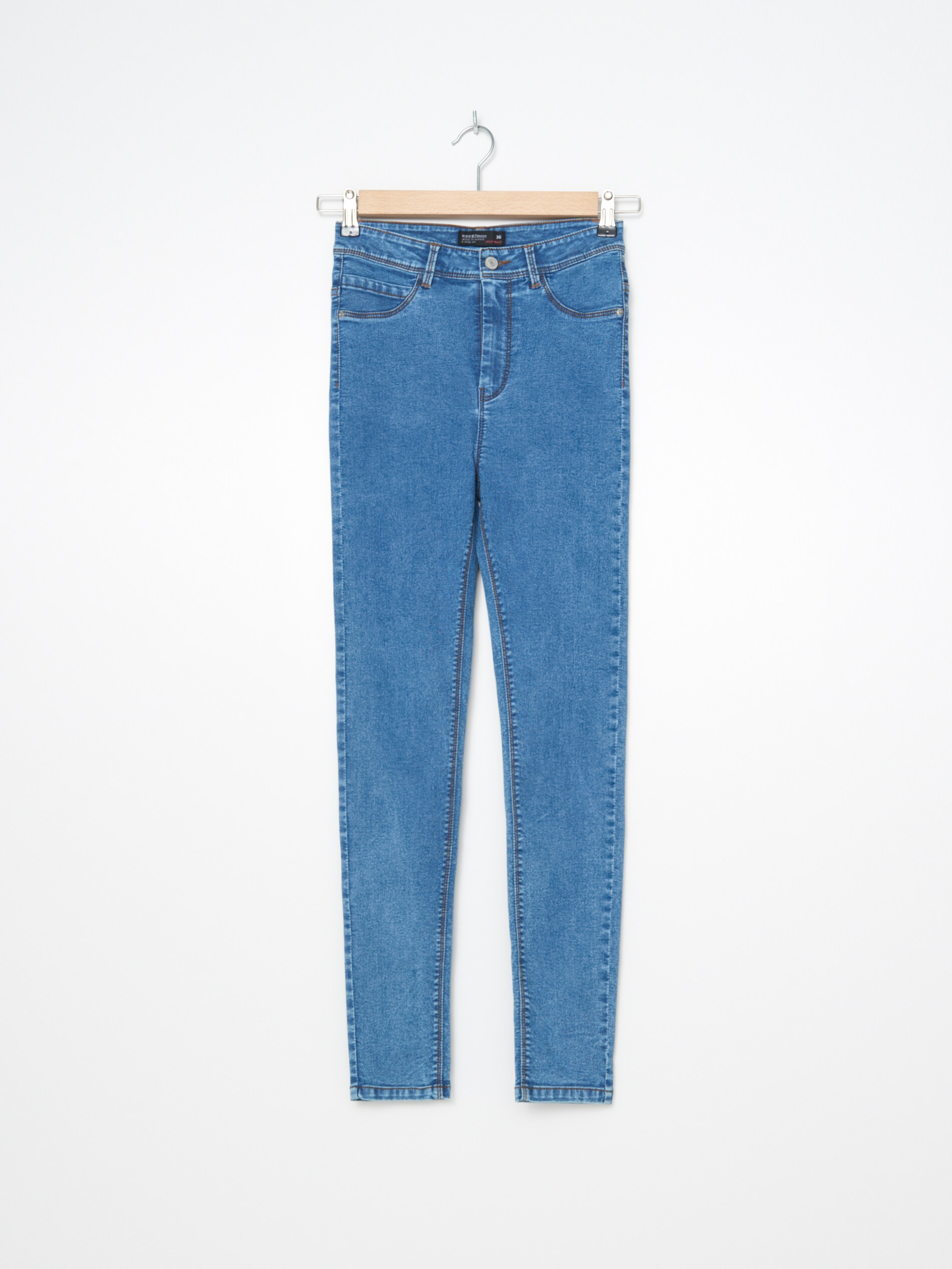 Džínsy skinny fit s vysokým pásom