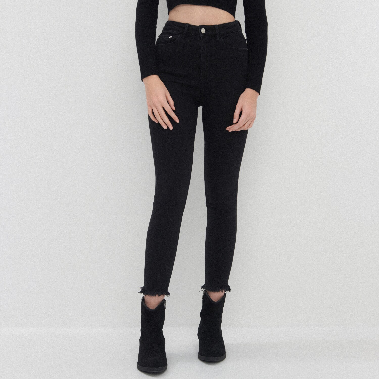 Džínsy skinny fit s vysokým pásom