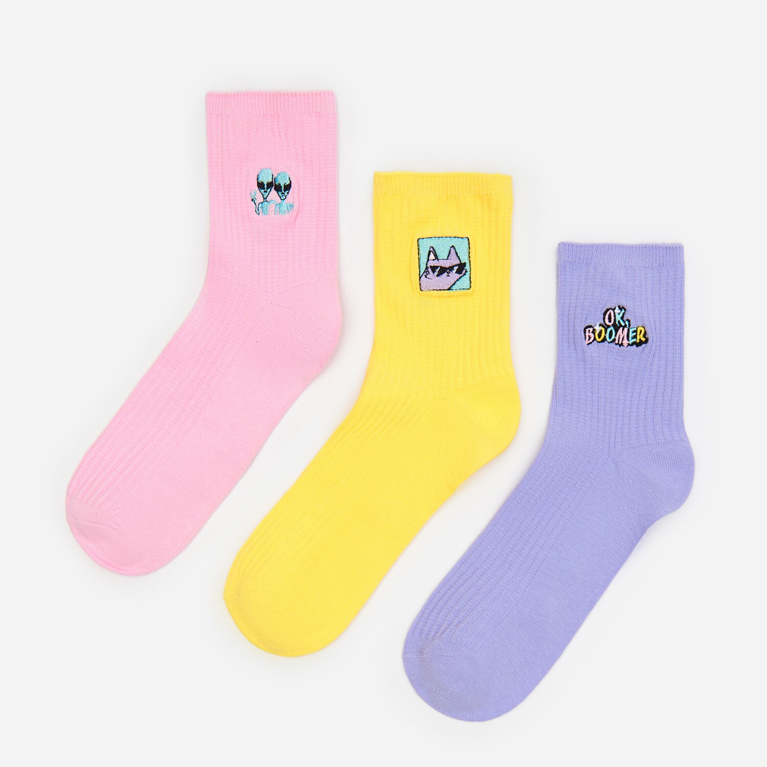 Súprava 3 párov dlhých ponožiek