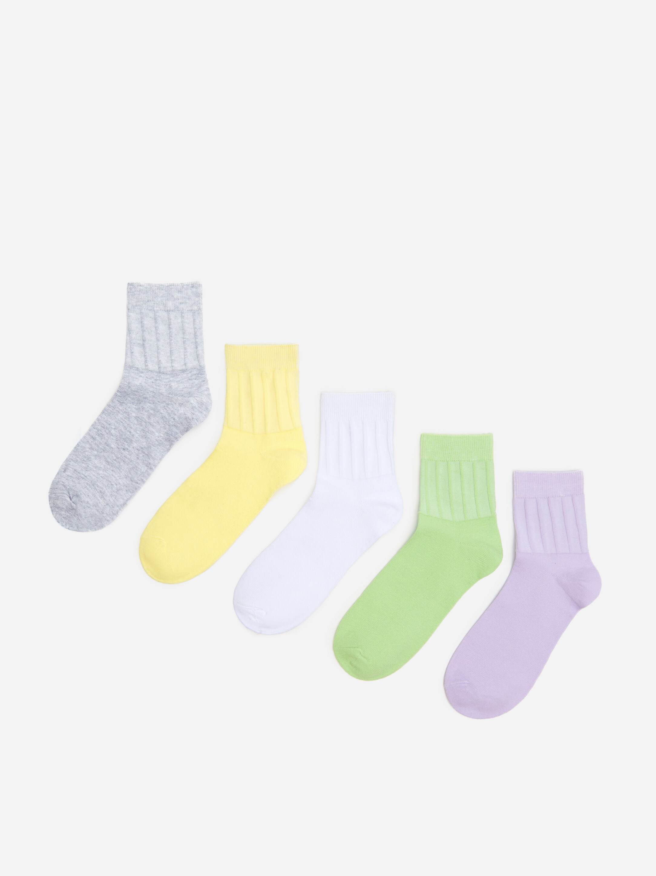 5 páry farebných ponožiek