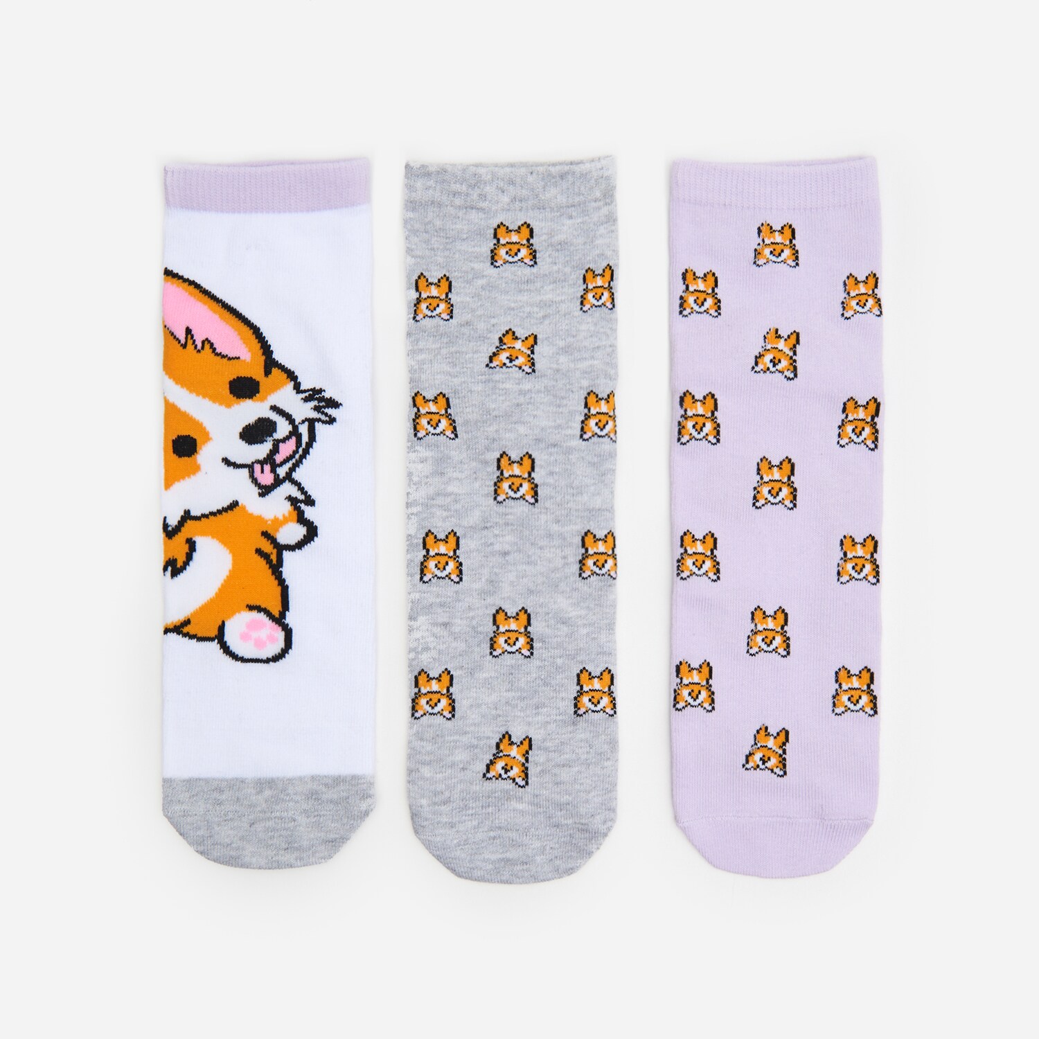 Súprava 3 párov ponožiek s potlačou