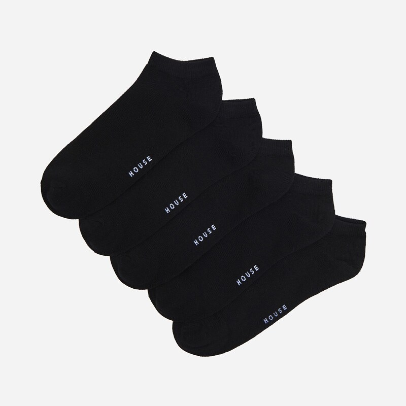 House - Șosete din bumbac organic 5 pack - negru