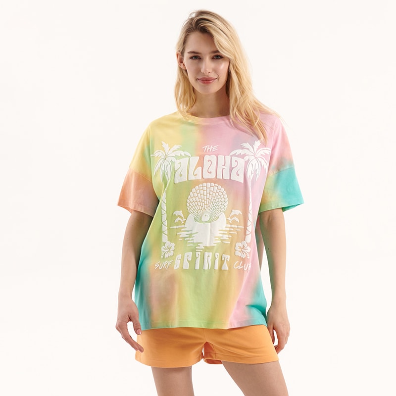 House - tricou cu efect tie-dye - galben