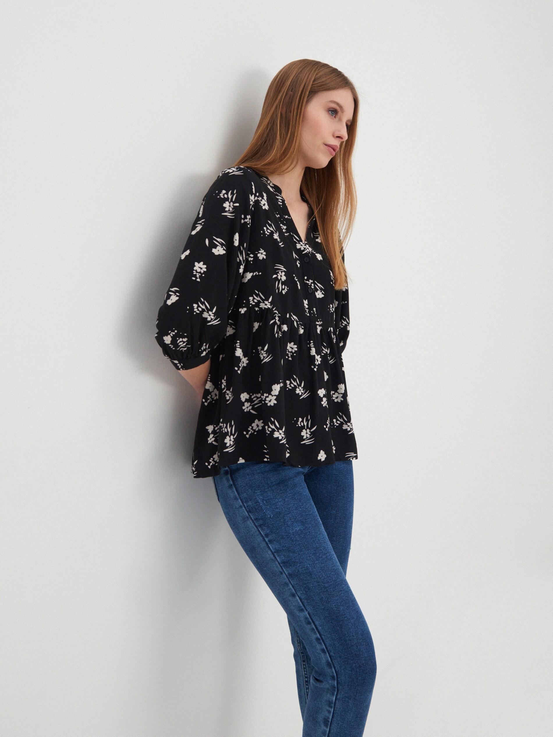 Vzorovaná viskózová košeľa