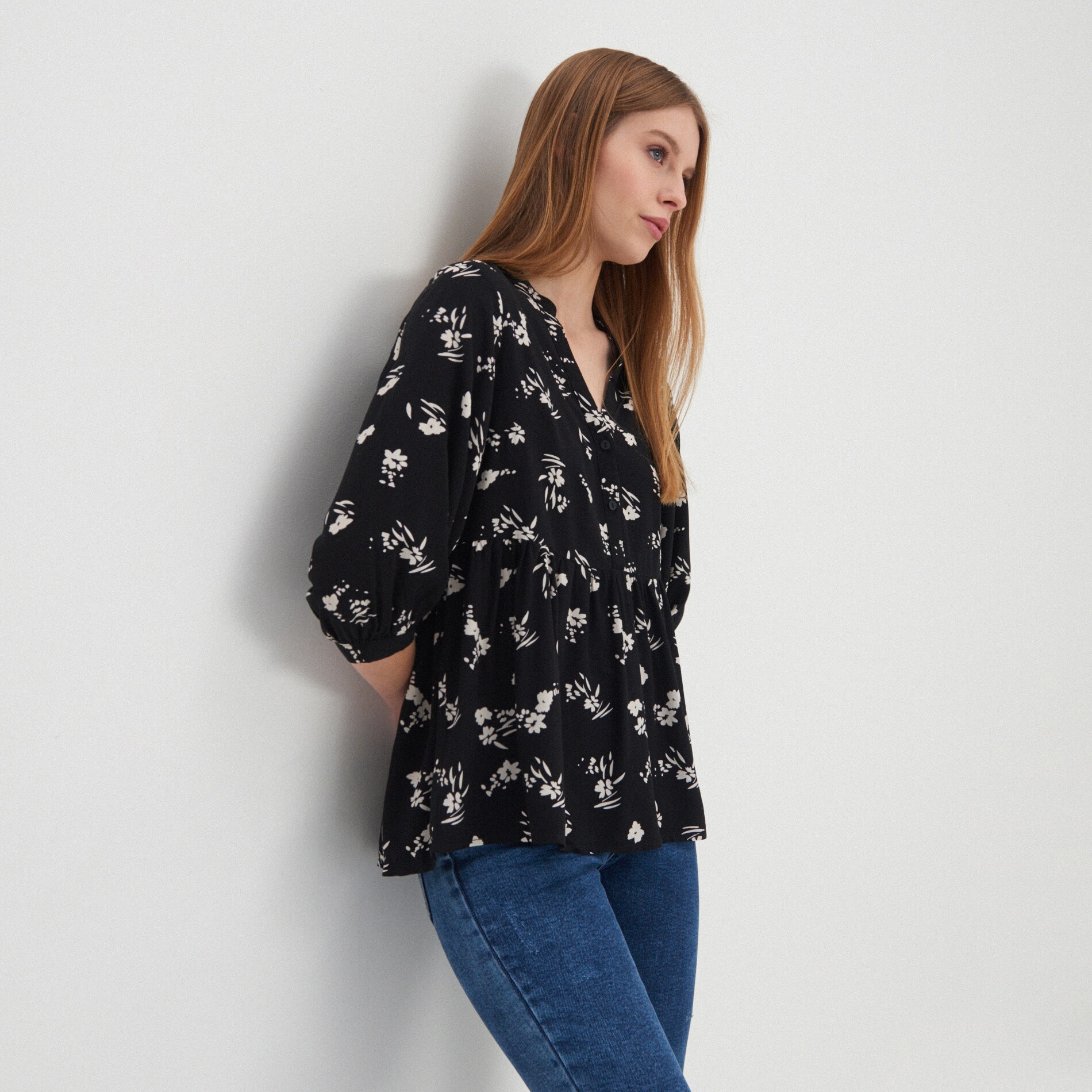 Vzorovaná viskózová košeľa