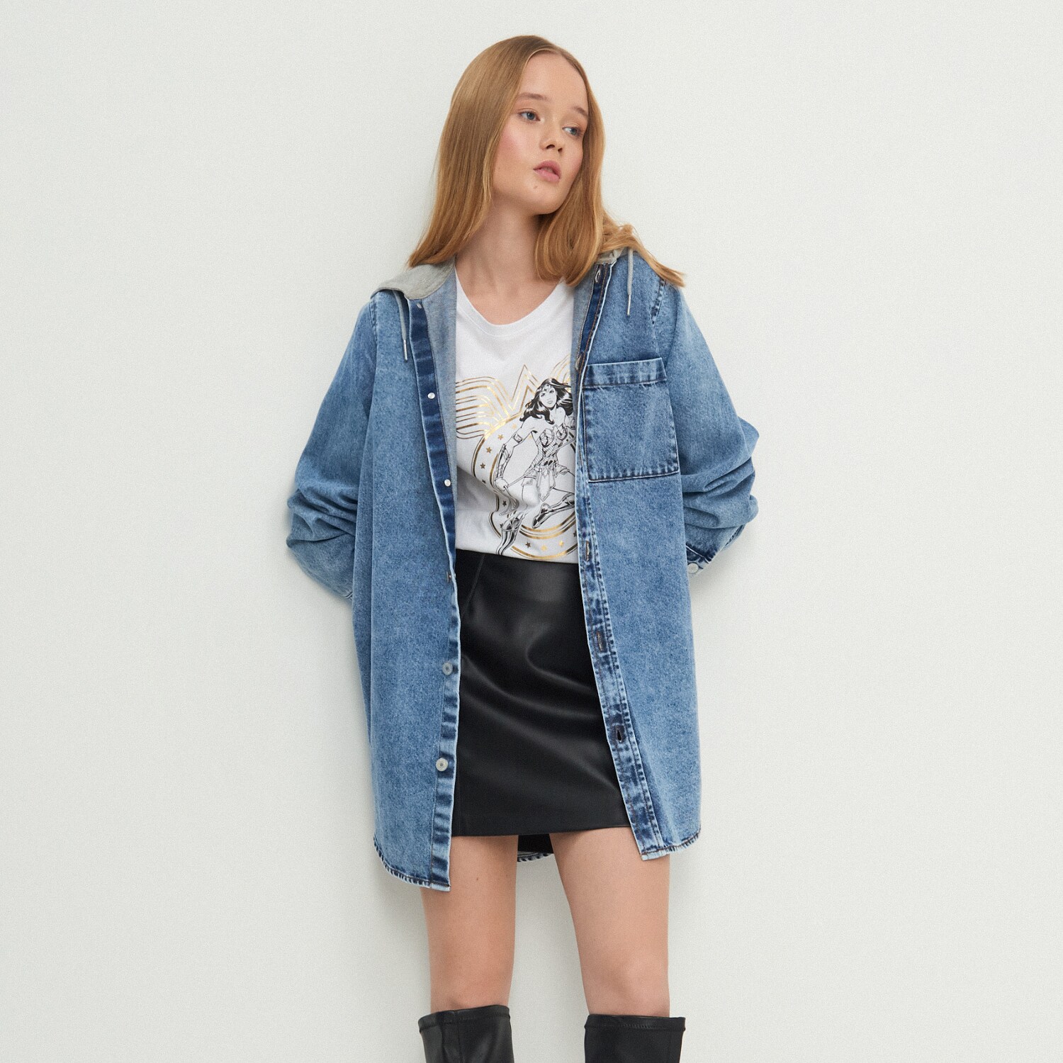 džínsová košeľa