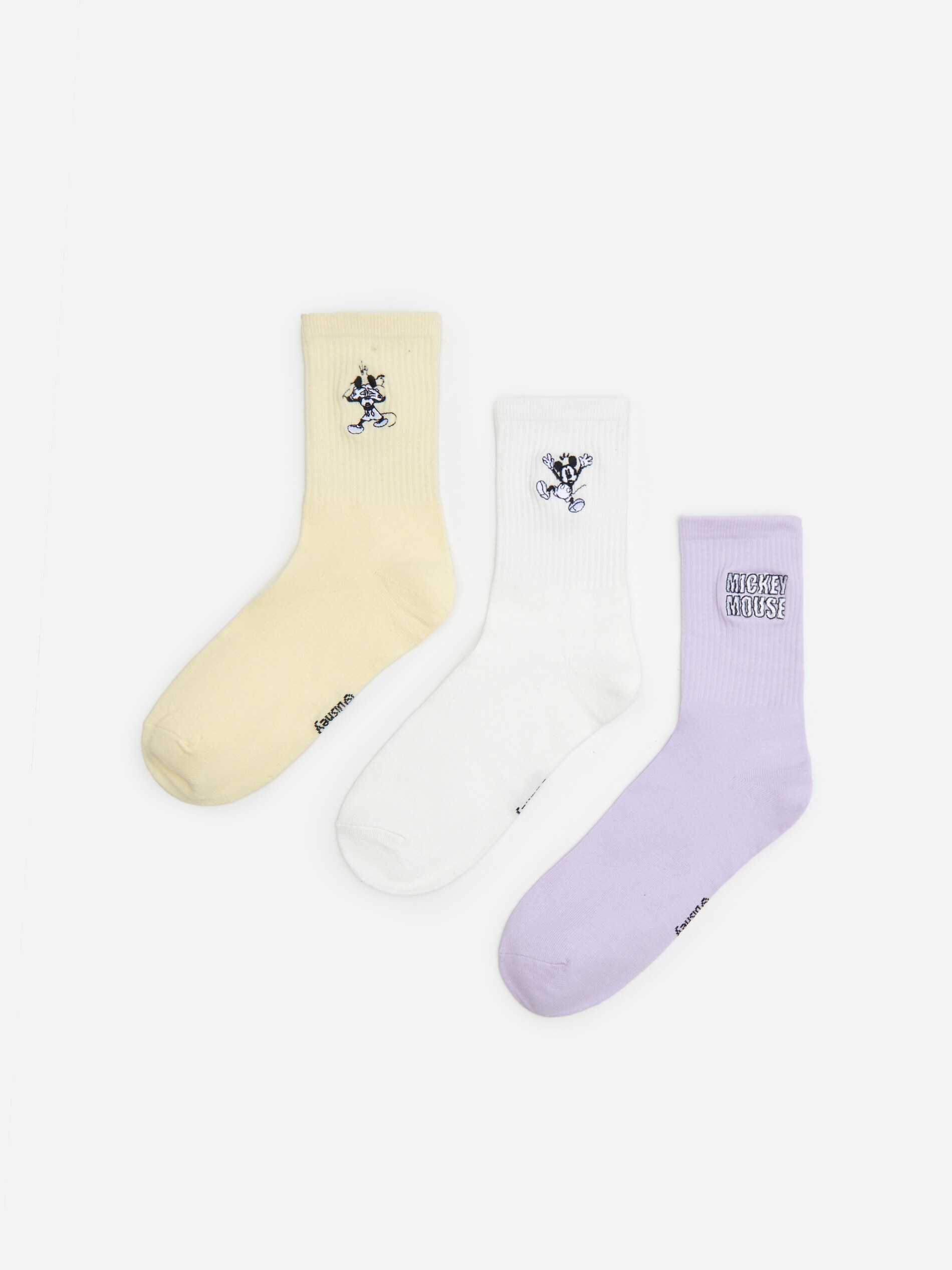 3 páry ponožiek s výšivkou Mickey Mouse