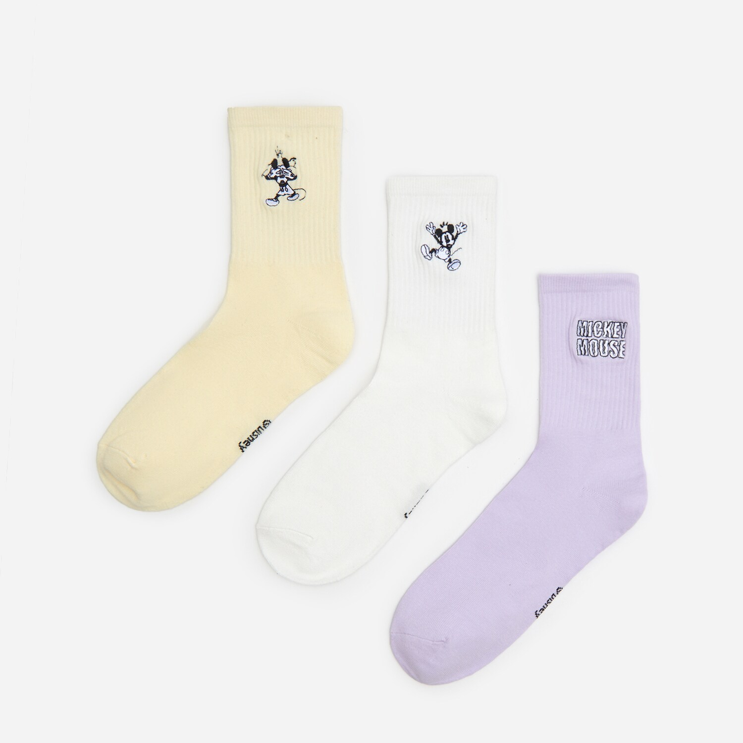 3 páry ponožiek s výšivkou Mickey Mouse