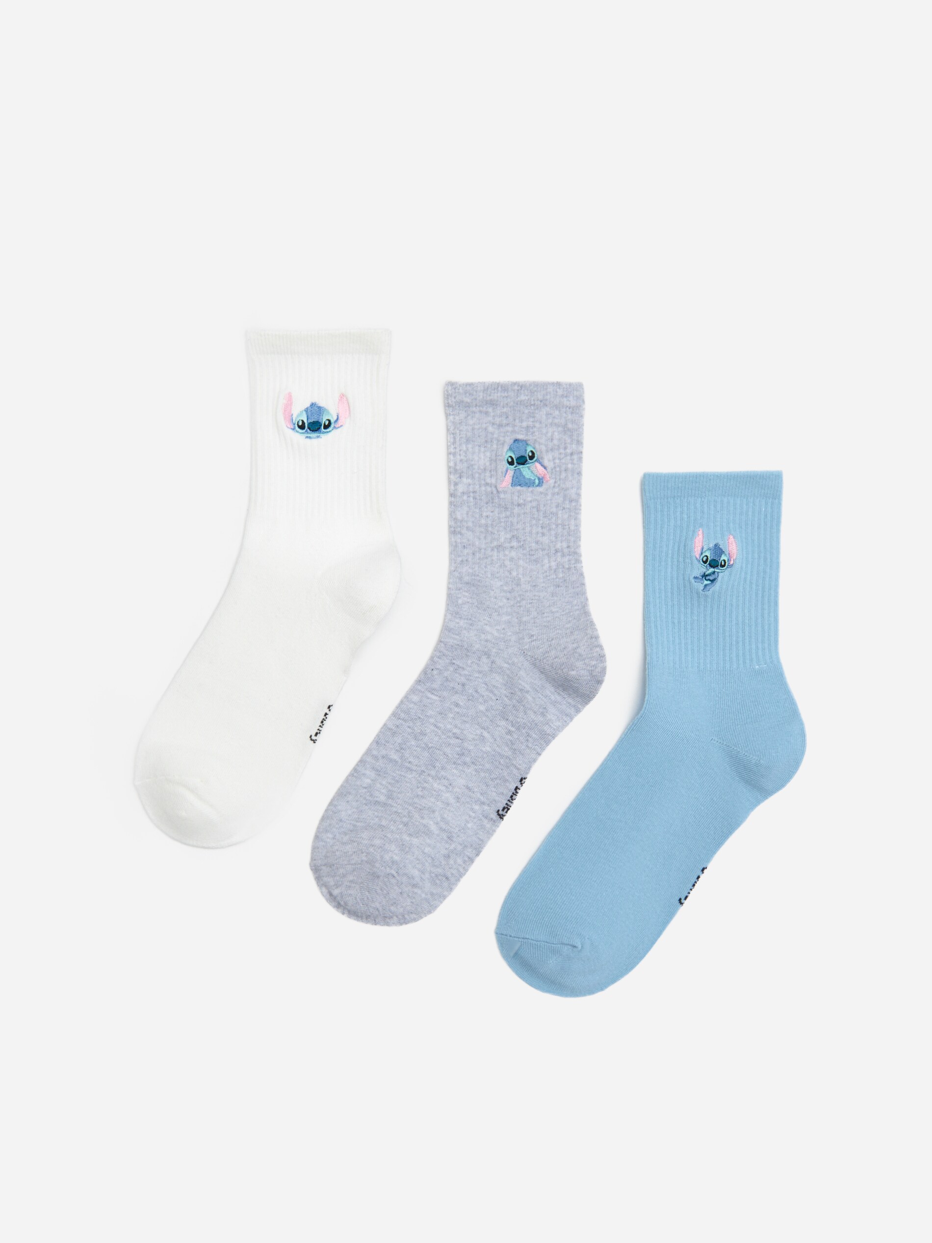 3 páry ponožiek s výšivkou Lilo and Stitch