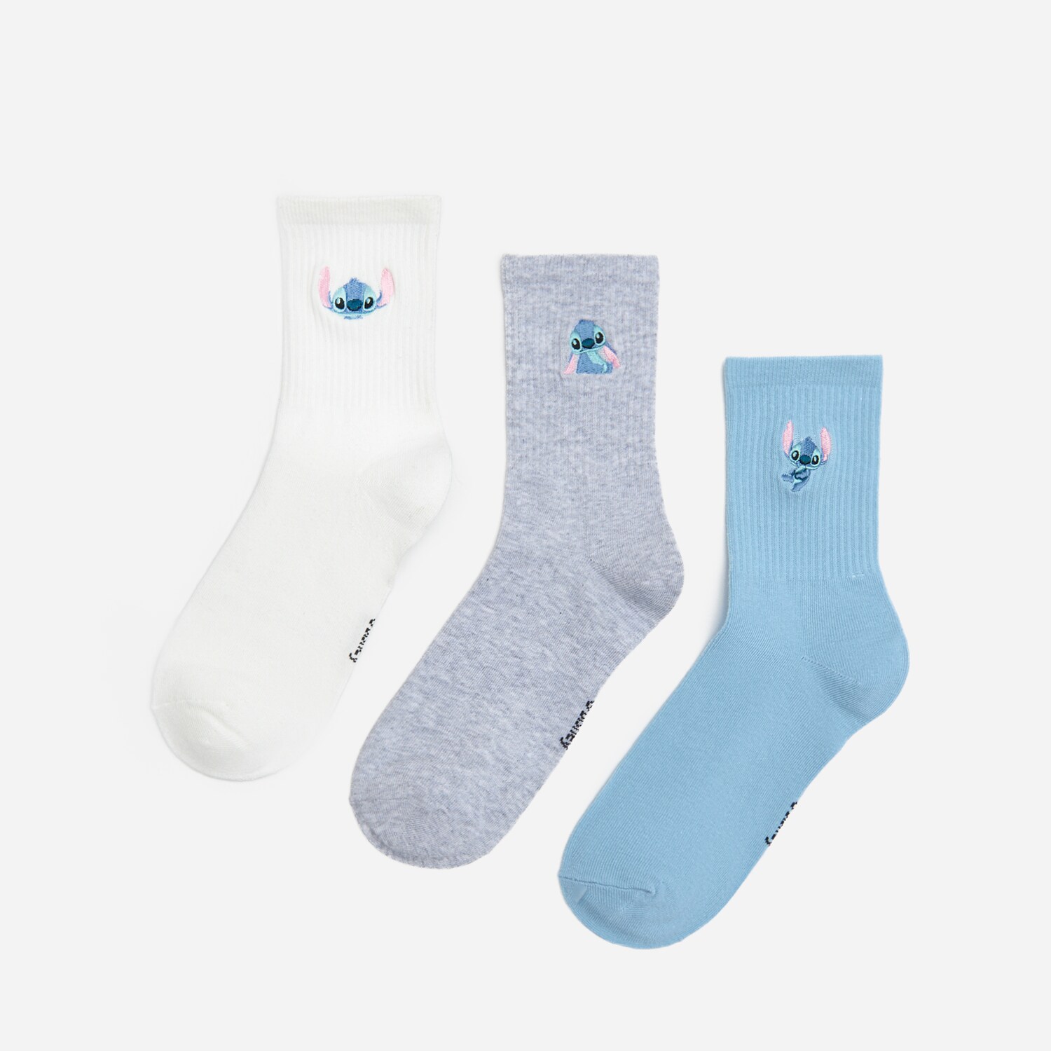 3 páry ponožiek s výšivkou Lilo and Stitch