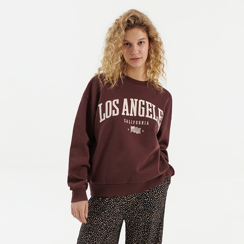 House - bluză sport los angeles - maro
