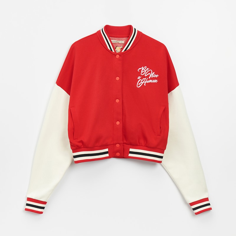 House - bluză sport baseball cu broderie courage - roșu