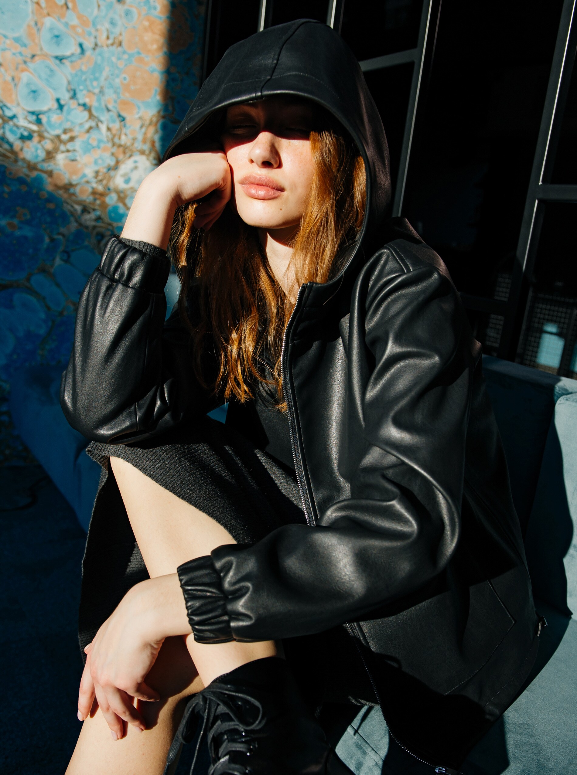 Bunda z umelej kože