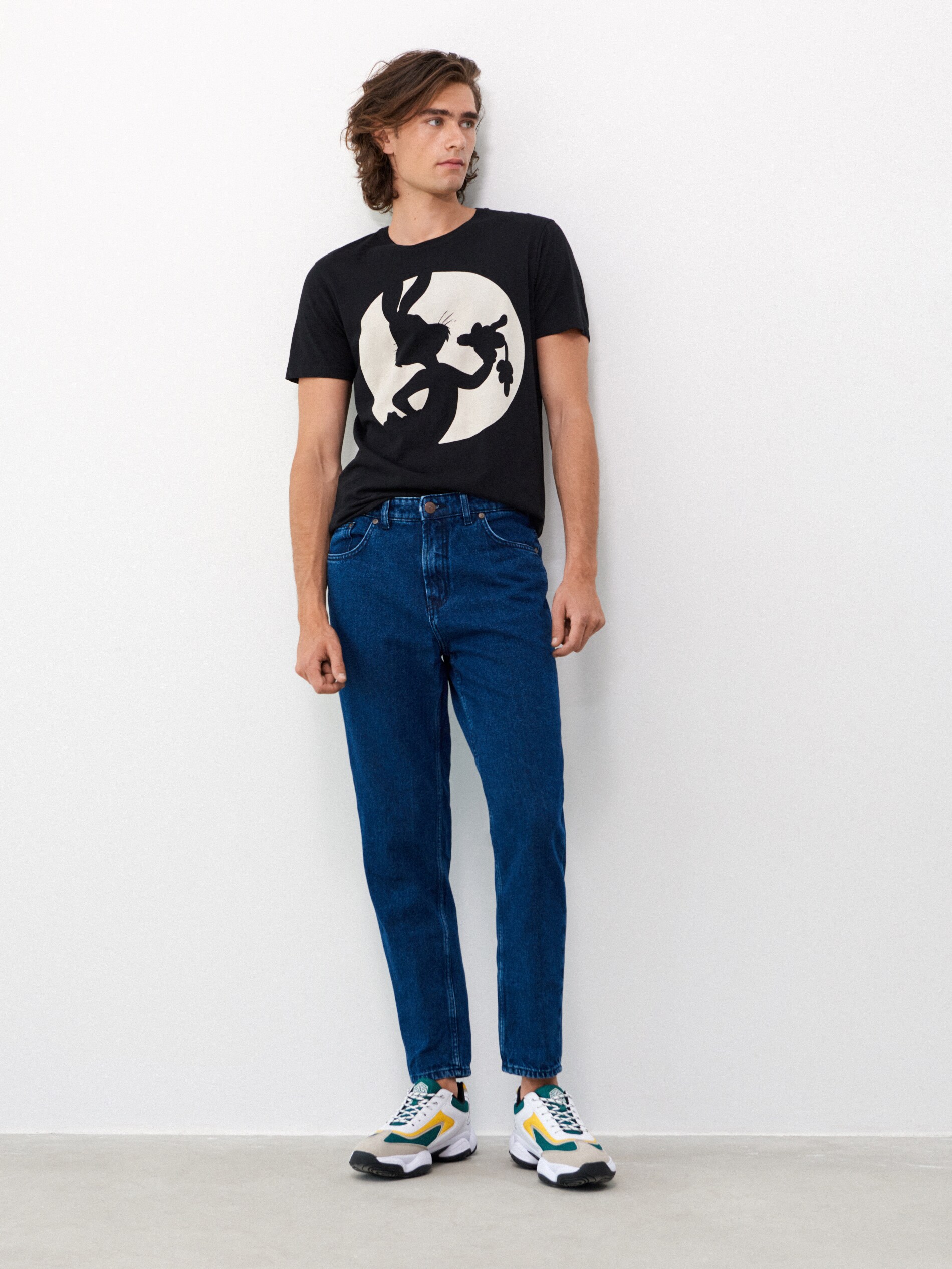 Denimové nohavice dad fit