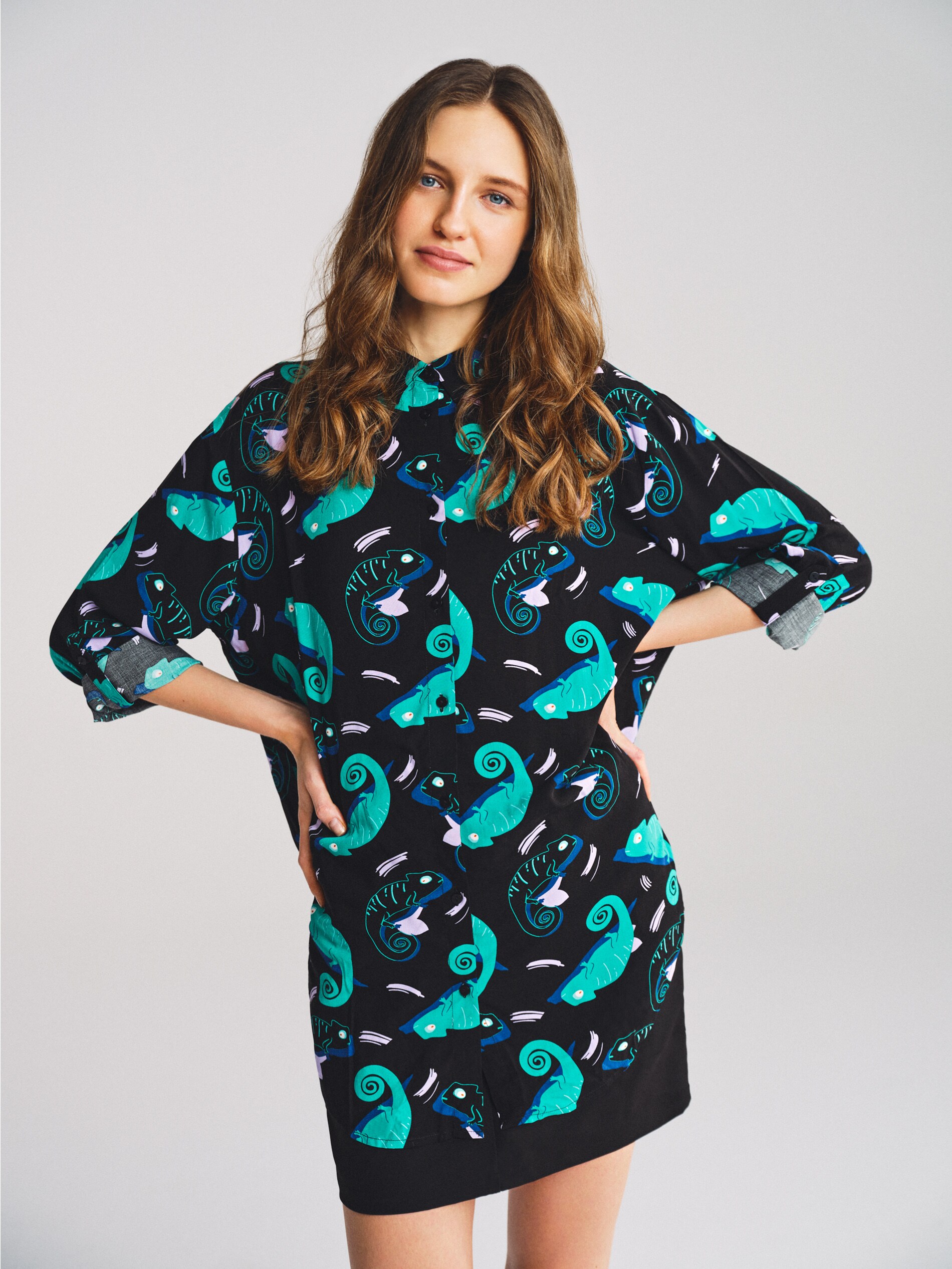 Viskózová košeľa s potlačou