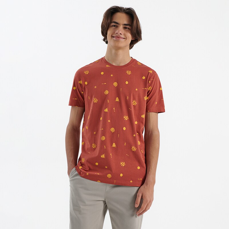 House - tricou cu imprimeu integral - oranj