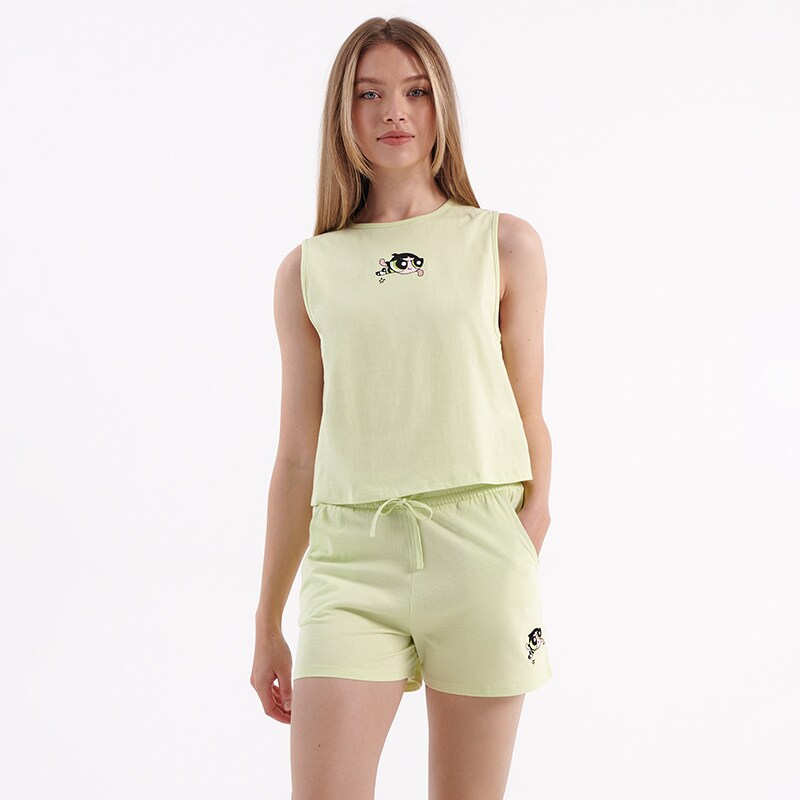 House - pijama cu imprimeu the powerpuff girls - verde