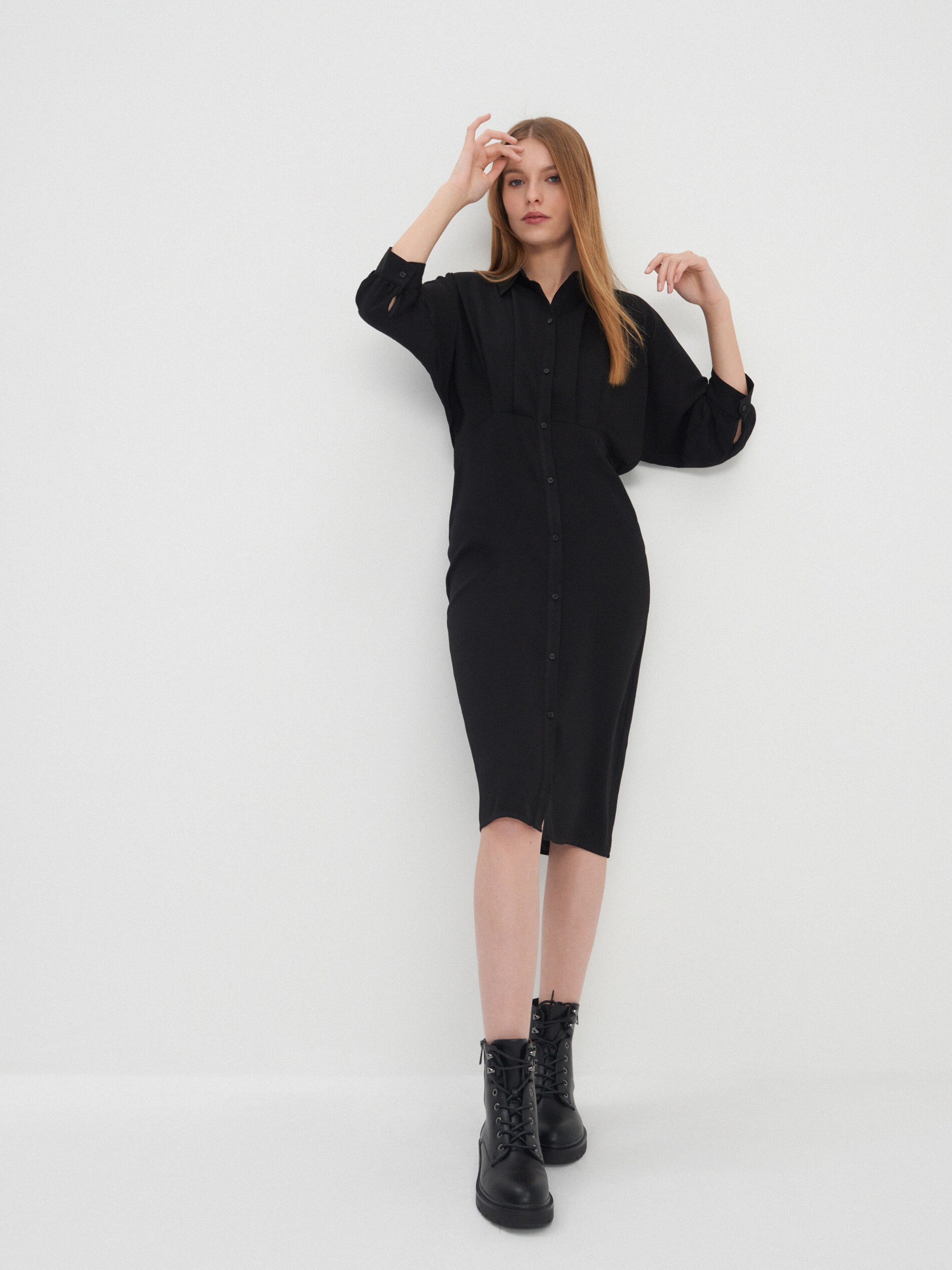 Midi košeľové šaty