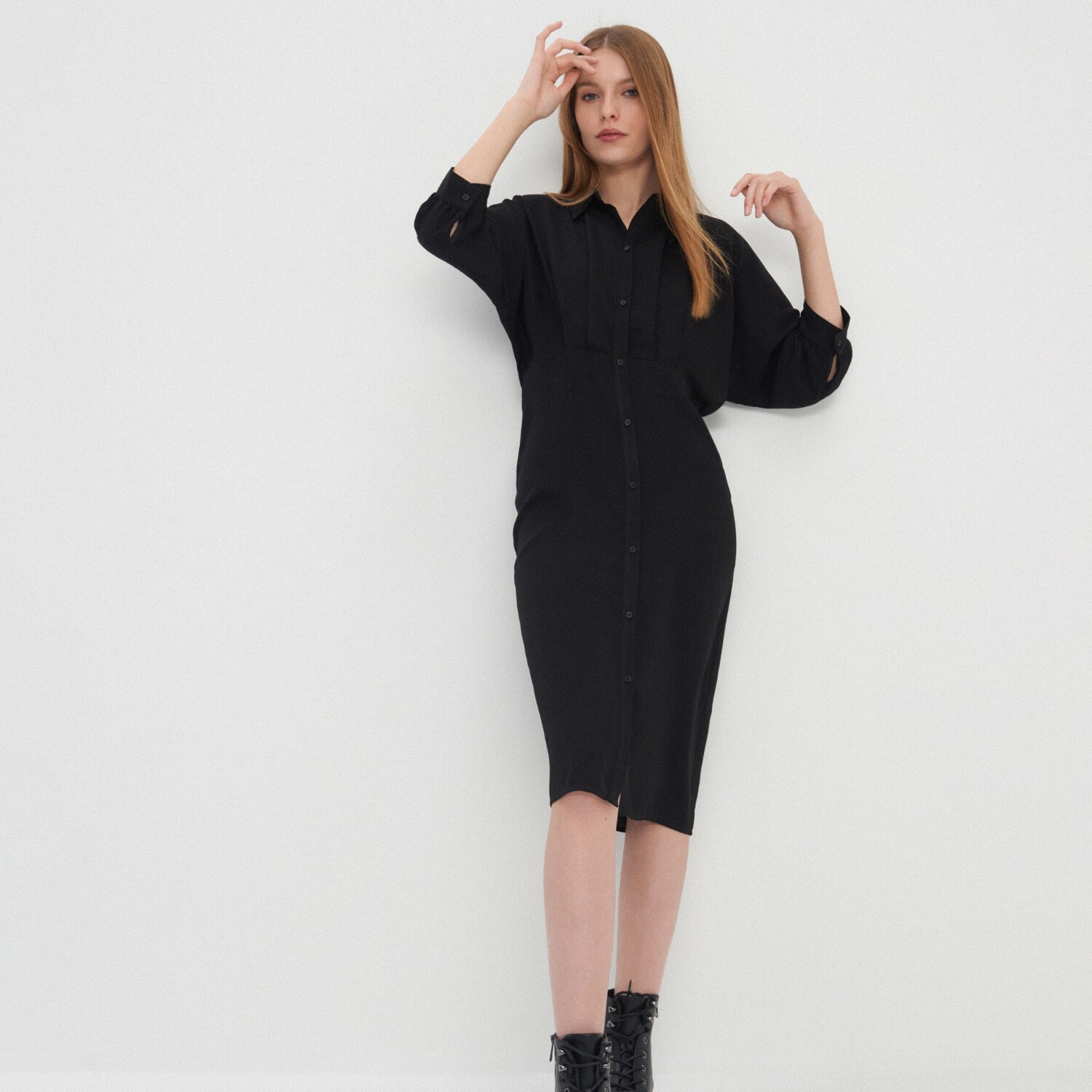 Midi košeľové šaty