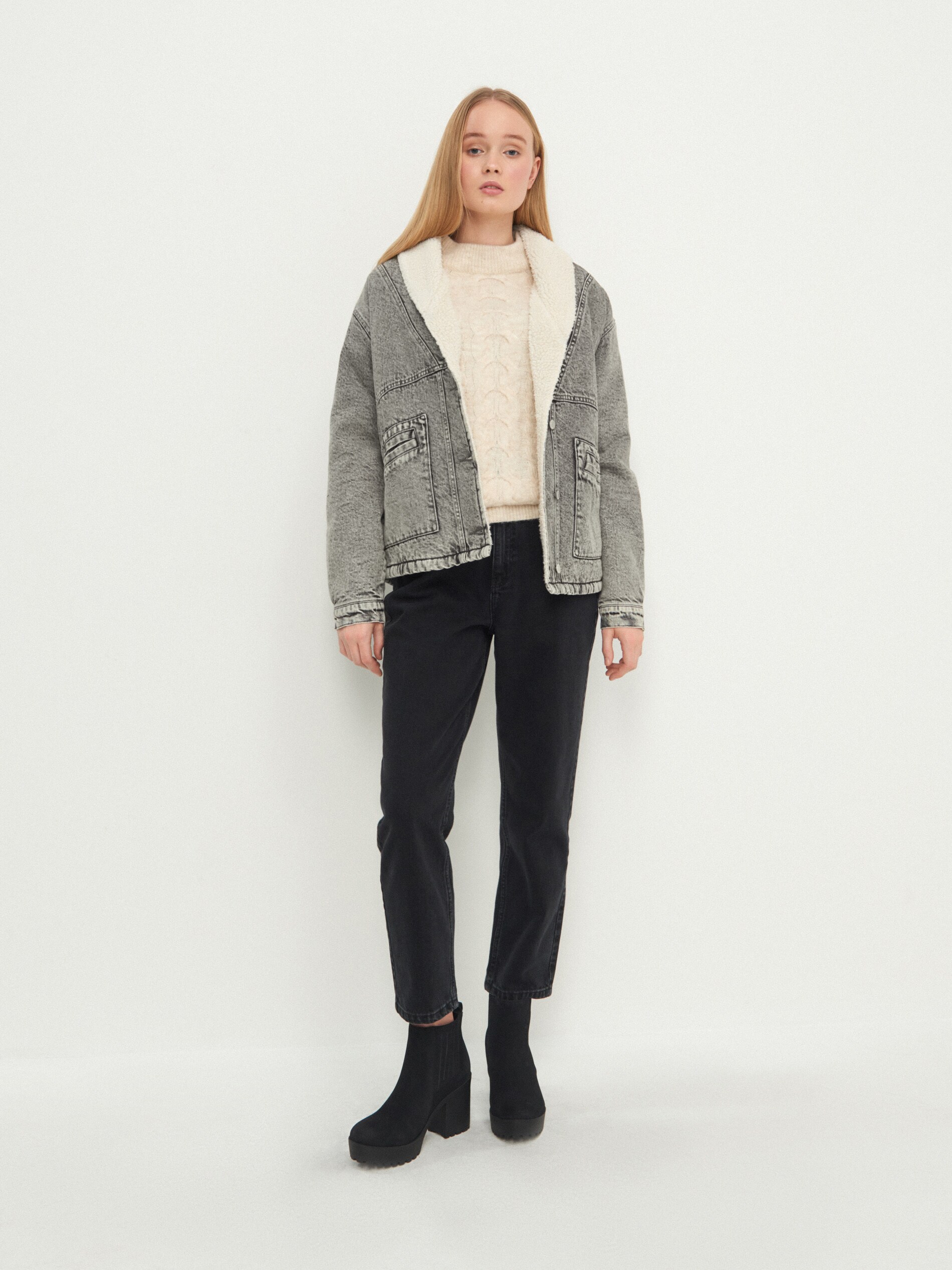 Zateplená džínsová bunda