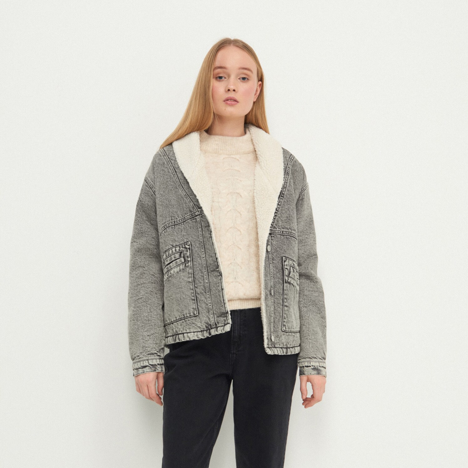 Zateplená džínsová bunda