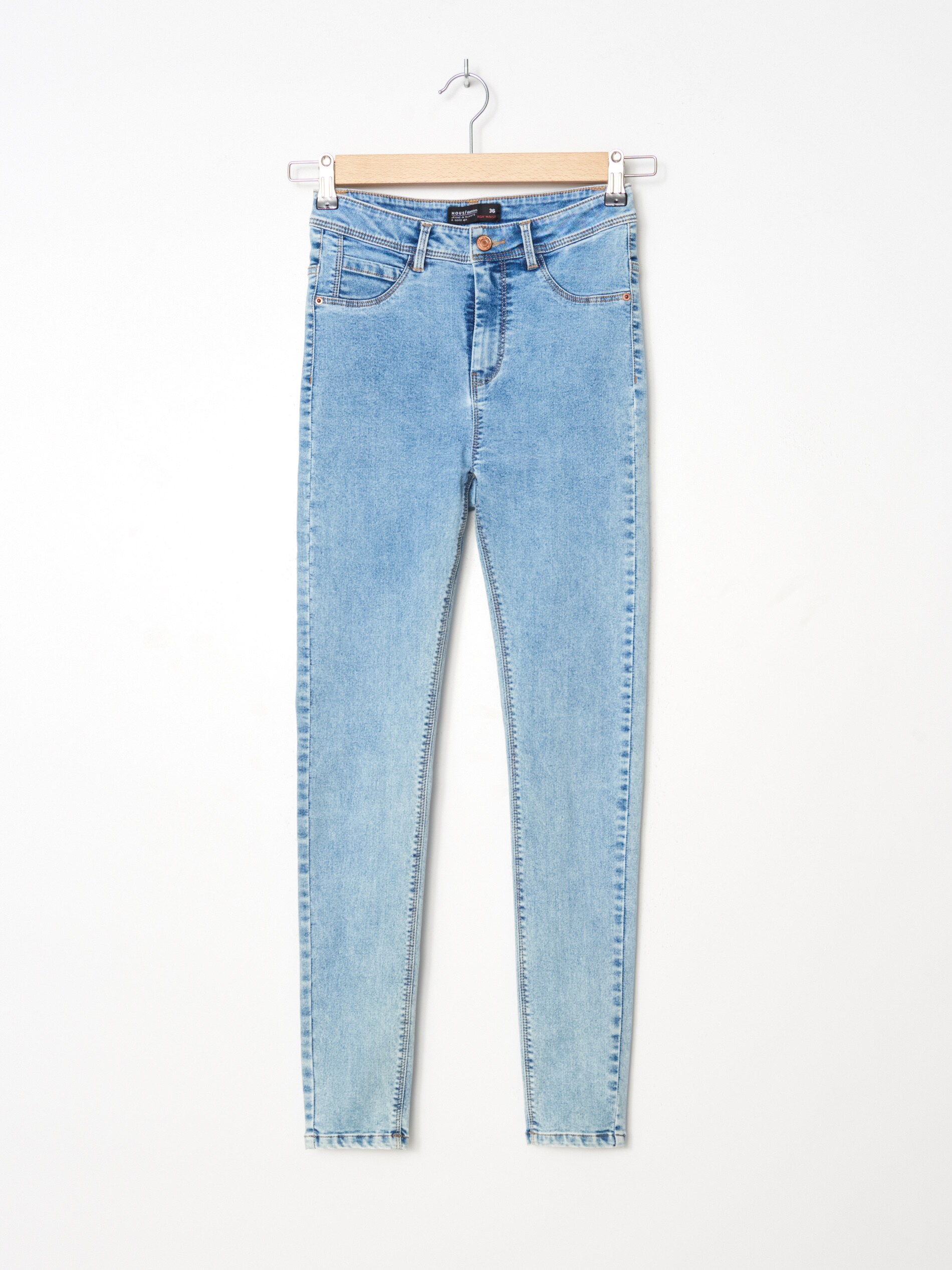 Džínsy skinny fit s vysokým pásom