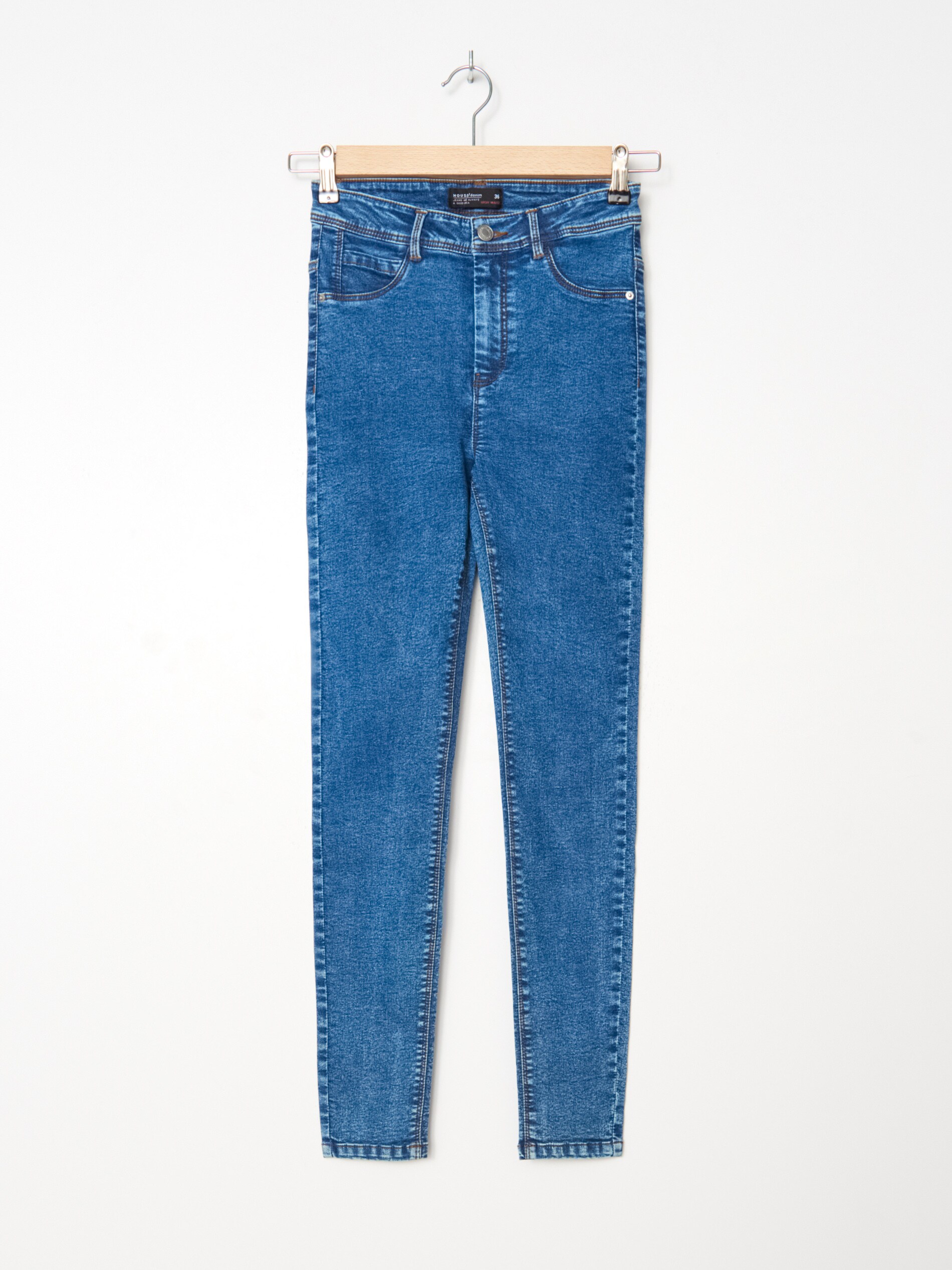 Džínsy skinny fit s vysokým pásom