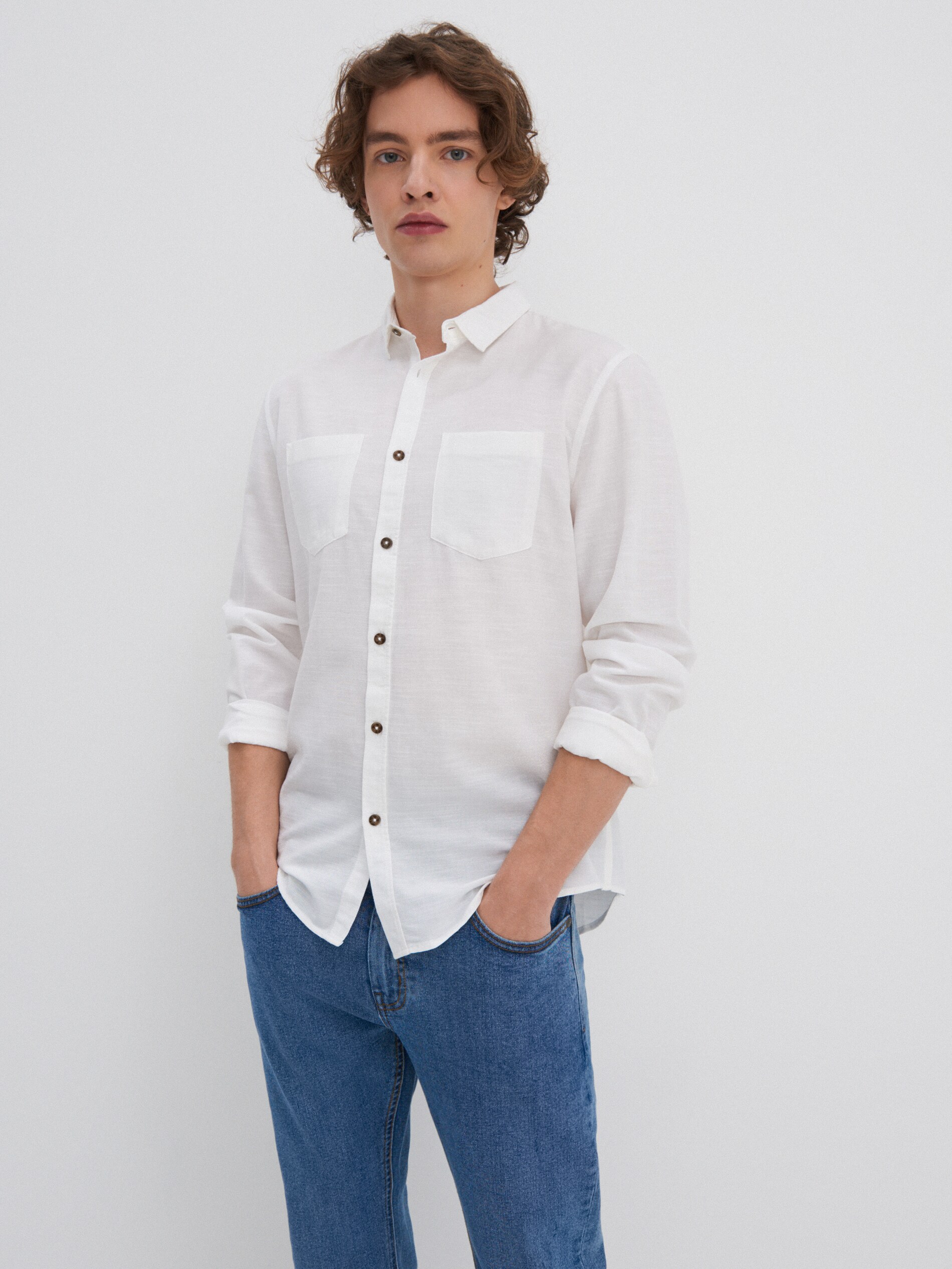 Viskózová košeľa slim fit