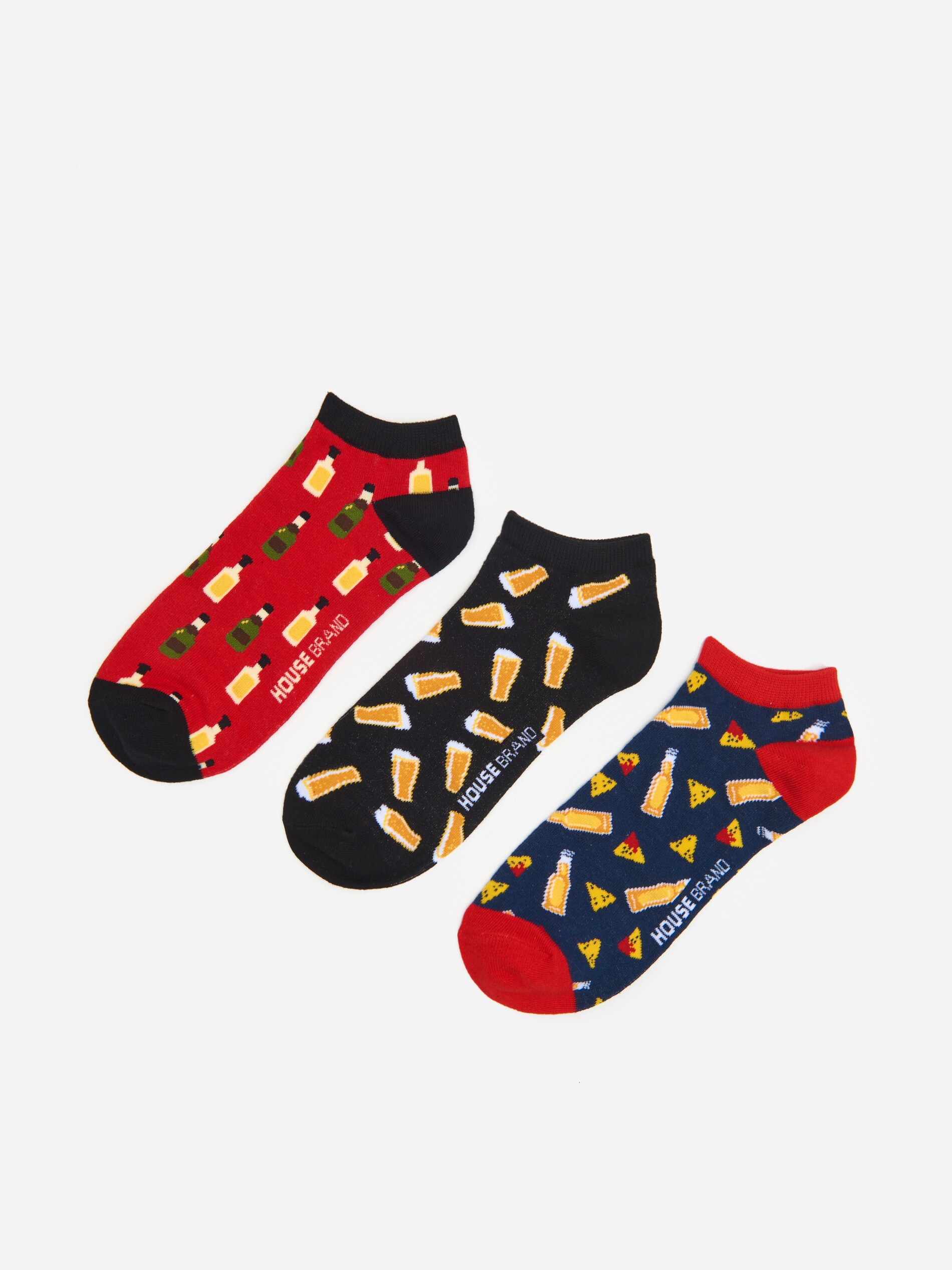 Súprava 3 párov ponožiek s potlačou