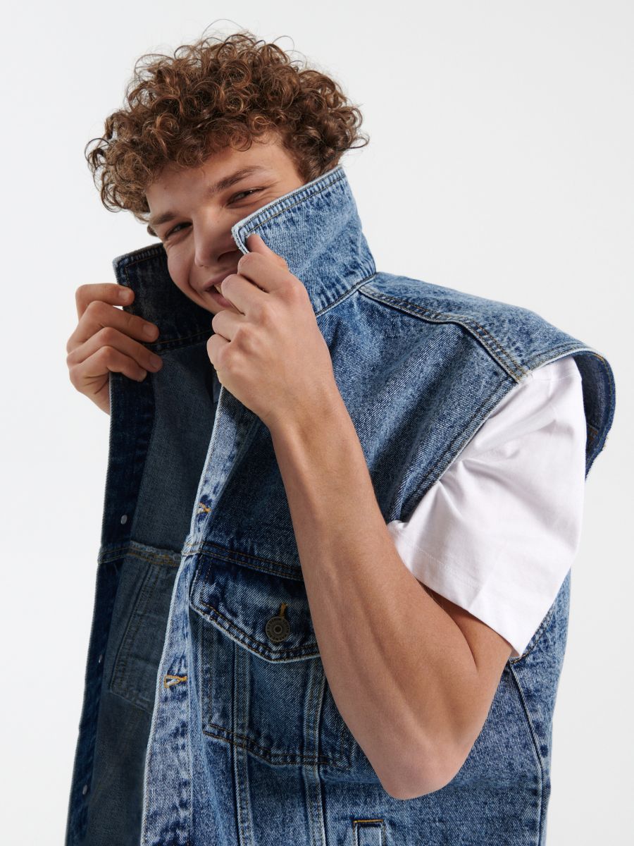 Oversized denim vest, HOUSE, 0794N-55J