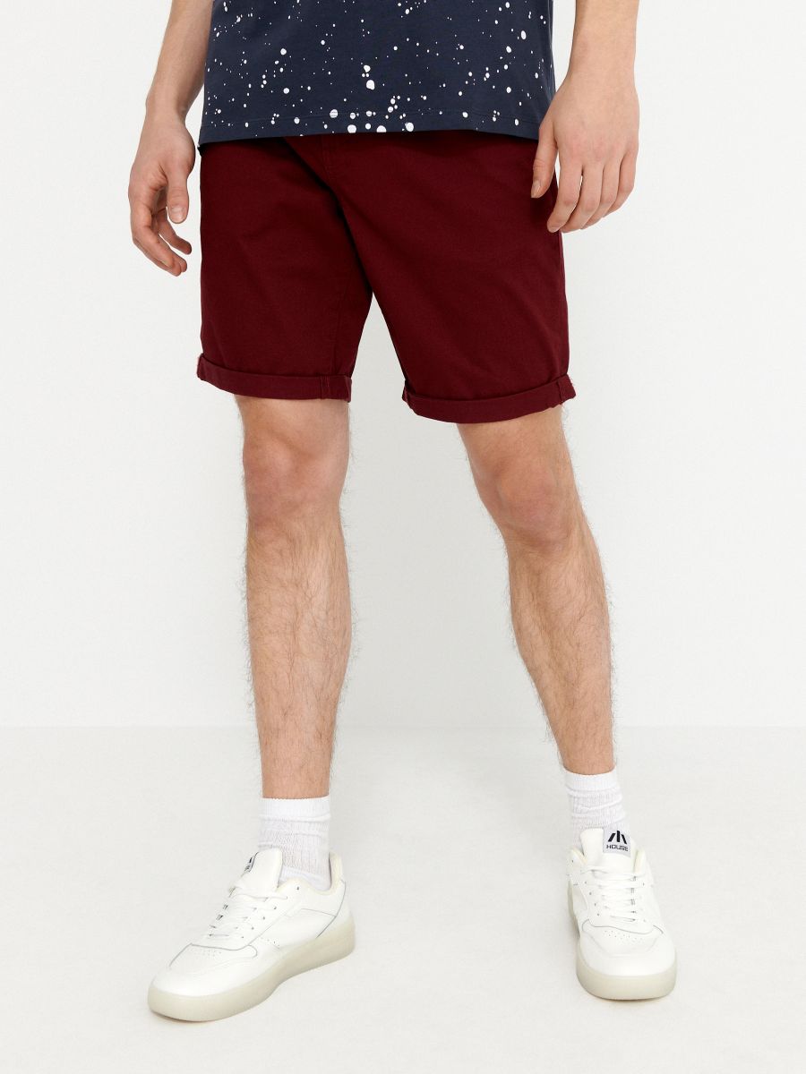maroon chino shorts