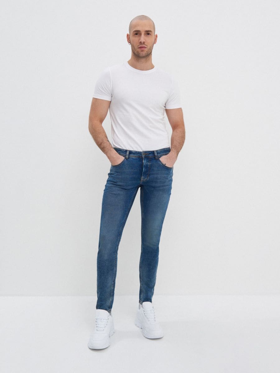  Grau  DDH-1788 Denim HouseHerren Super Skinny Fit Jeans-HoseStretch 