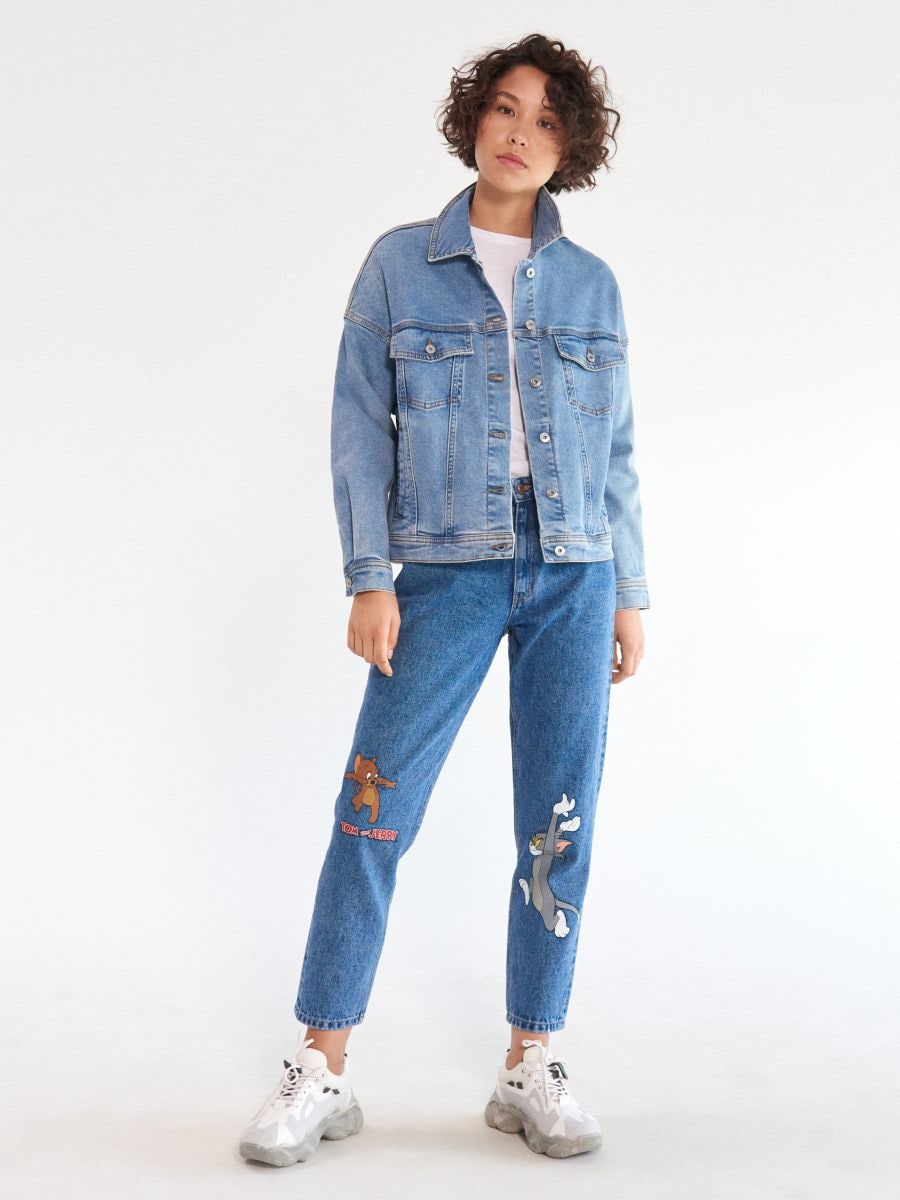 Tom and Jerry print mom jeans, HOUSE, 2521D-57J