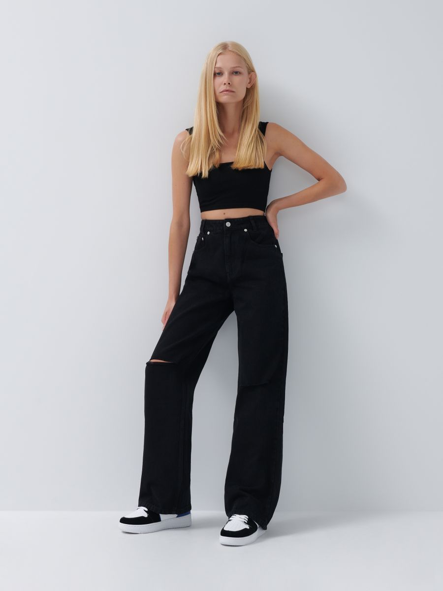 Distressed jeans wide leg, HOUSE, 3172L-99J