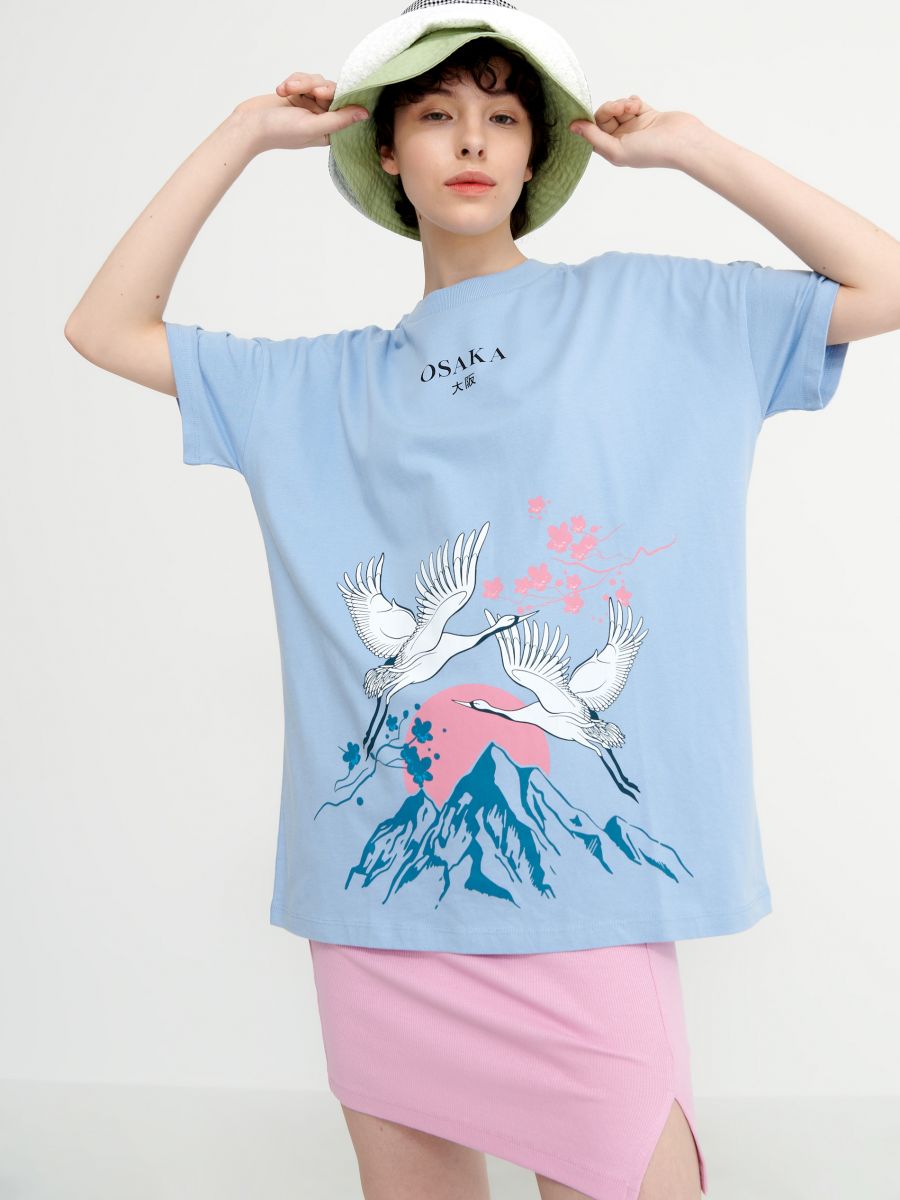 Oversize printed t-shirt, HOUSE, 3217E-05X