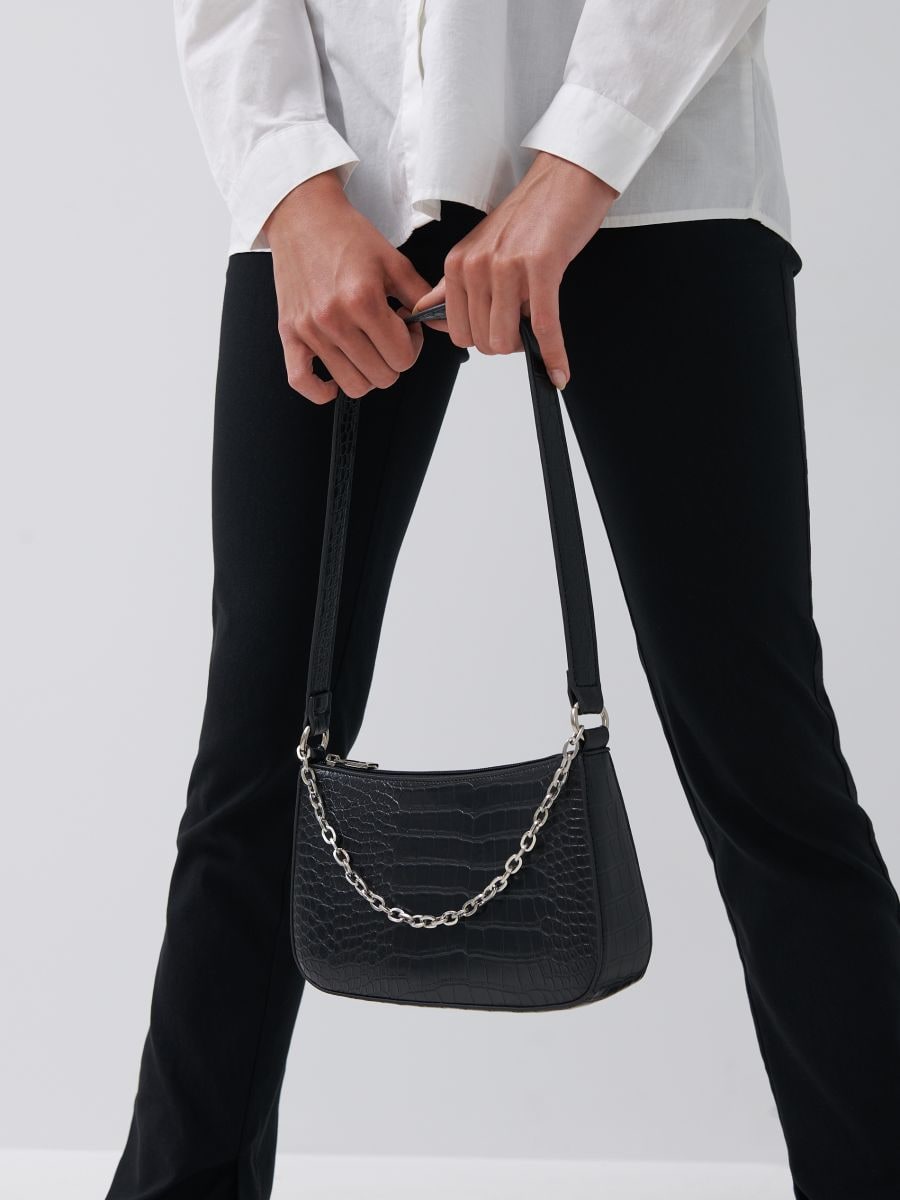 snake print bag black