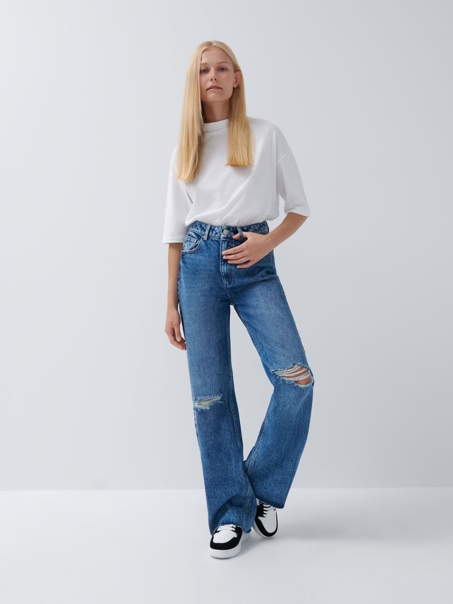 Distressed jeans wide leg, HOUSE, 3965I-55J