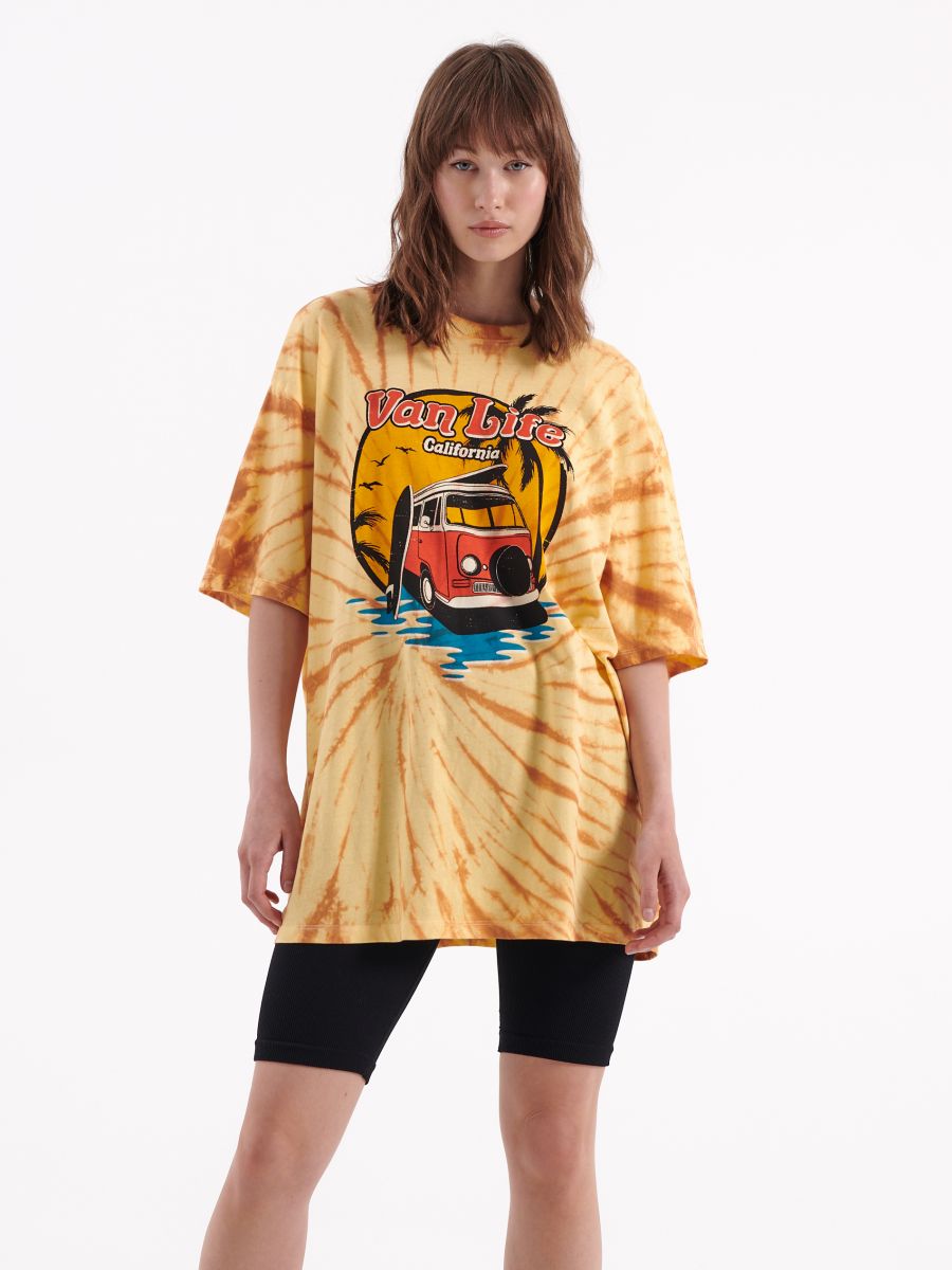 Oversized tie dye T-shirt, HOUSE, 4625P-MLC