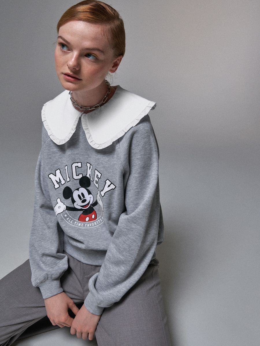 mickey mouse print sweatshirt